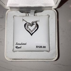 Stimulated Opal heart necklace